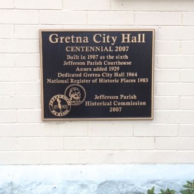 Gretna City Hall Marker image. Click for full size.