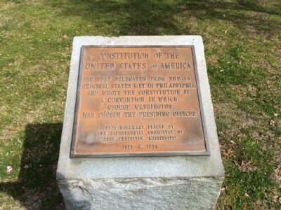 Constitution of the United States of America Marker. Click for full size. Constitution of the United States of America Marker image. Click for full size.
