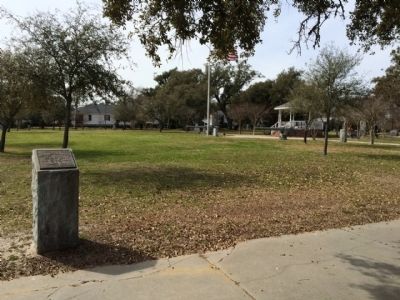 Marker in park on left of photo.. Click for full size. Marker in park on left of photo. image. Click for full size.