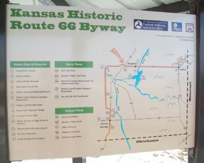 Kansas Historic Route 66 Byway Information Kiosk Map image. Click for full size.