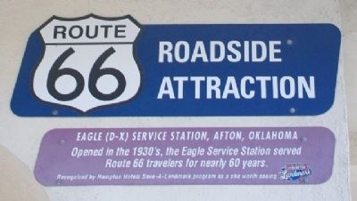 Eagle (D-X) Service Station, Afton, Oklahoma Marker image. Click for full size.