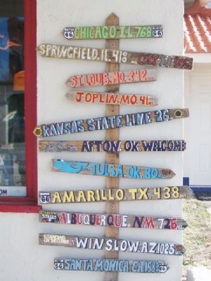 Distance Signs from Eagle (D-X) Service Station image. Click for full size.