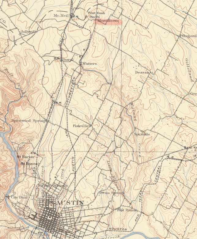 USGS Map with Merrilltown, TX