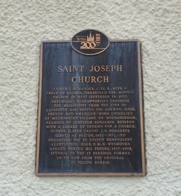Saint Joseph Church Marker. Click for full size. Saint Joseph Church Marker image. Click for full size.