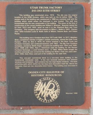 Utah Trunk Factory Marker. Click for full size. Utah Trunk Factory Marker image. Click for full size.