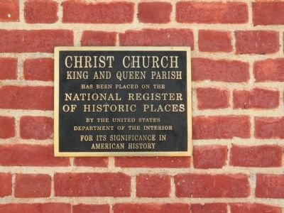 Christ Church King and Queen Parish Marker image. Click for full size.