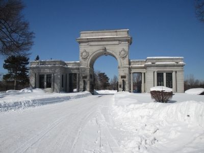 Forest Lawn Cemetery Entrance & Marker image. Click for full size.