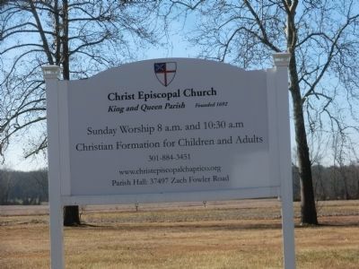 Sign at entrance to the Christ Church King and Queen Parish image. Click for full size.