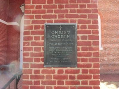 Christ Church King and Queen Parish Marker image. Click for full size.
