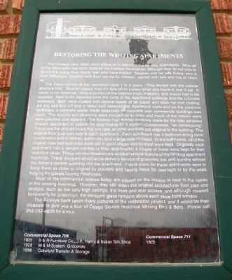 Restoring the Whiting Apartments Marker image. Click for full size.