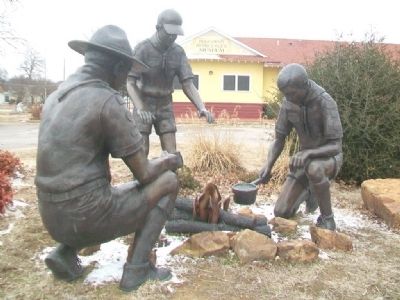 Boy Scout Troop Sculpture image. Click for full size.