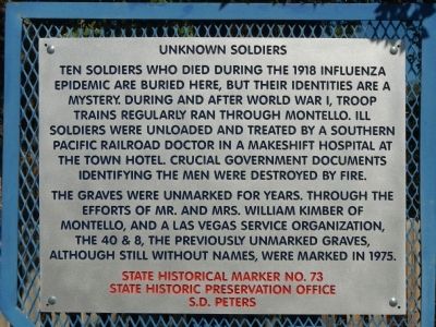 Unknown Soldiers Marker. Click for full size. Unknown Soldiers Marker image. Click for full size.