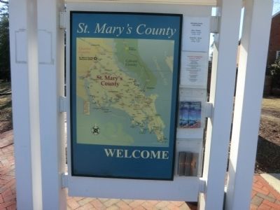 Map of St. Mary's County on the grounds of the Welcome Center image. Click for full size.