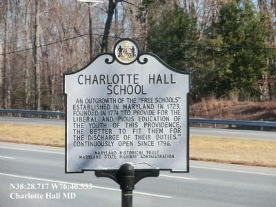 This marker is on the ground of the St. Mary's County Welcome Center image. Click for full size.