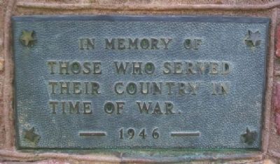 War Memorial Marker. Click for full size. War Memorial Marker image. Click for full size.