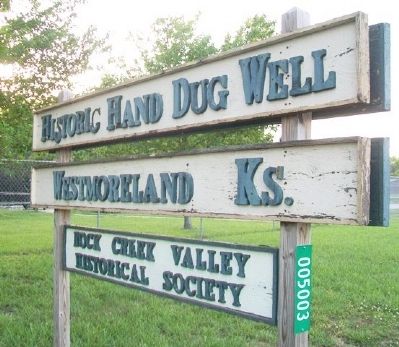 Westmoreland's Historical Hand Dug Well Sign. Click for full size. Westmoreland's Historical Hand Dug Well Sign image. Click for full size.
