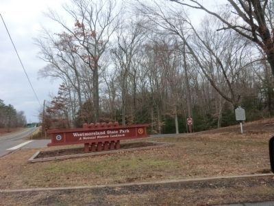 Sign at the entrance to Westmoreland State Park-A National Historic Landmark. Click for full size. Sign at the entrance to Westmoreland State Park-A National Historic Landmark image. Click for full size.