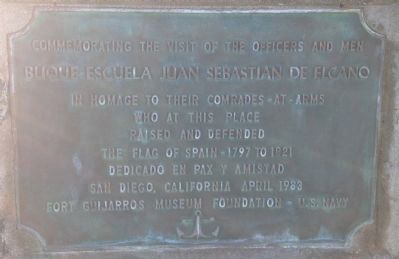 Buque Escuela Juan Sebastian de Elcano Marker. Click for full size. Buque Escuela Juan Sebastian de Elcano Marker image. Click for full size.