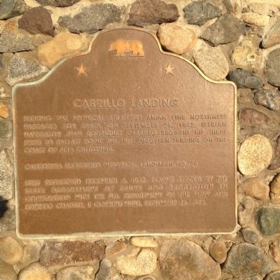 Cabrillo Landing Marker. Click for full size. Cabrillo Landing Marker image. Click for full size.