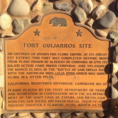 Fort Guijarros Site Marker image. Click for full size.
