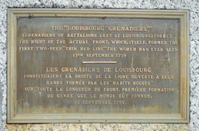 The “Louisbourg Grenadiers” Marker. Click for full size. The “Louisbourg Grenadiers” Marker image. Click for full size.
