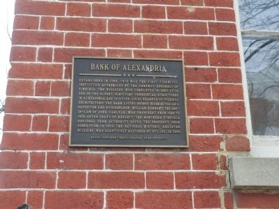 Bank of Alexandria Marker image. Click for full size.