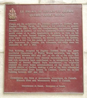 Qu�bec Court House Marker image. Click for full size.