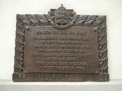Maison du Duc de Kent Marker image. Click for full size.