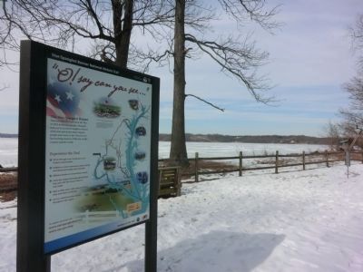Marker over looking Belmont Bay. Click for full size. Marker over looking Belmont Bay image. Click for full size.