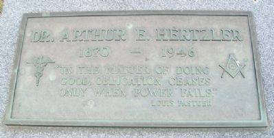 Arthur E. Hertzler Grave Marker image. Click for full size.
