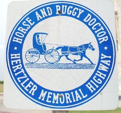 The Horse and Buggy Doctor Hertzler Memorial Highway Marker image. Click for full size.