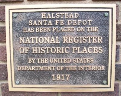 Halstead Santa Fe Depot NRHP Marker image. Click for full size.