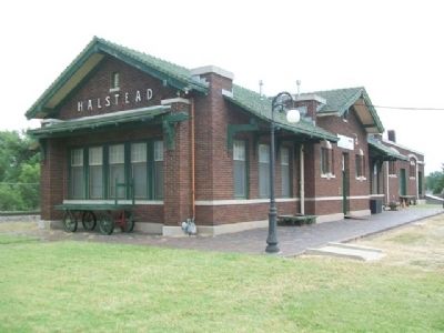 Halstead Santa Fe Depot and Marker. Click for full size. Halstead Santa Fe Depot and Marker image. Click for full size.