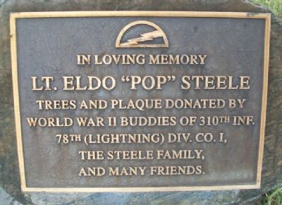 Lt. Eldo "Pop" Steele Marker. Click for full size. Lt. Eldo "Pop" Steele Marker image. Click for full size.