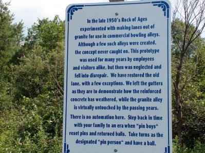 1950's Rock of Ages Granite Bowling Lane Marker. Click for full size. 1950's Rock of Ages Granite Bowling Lane Marker image. Click for full size.