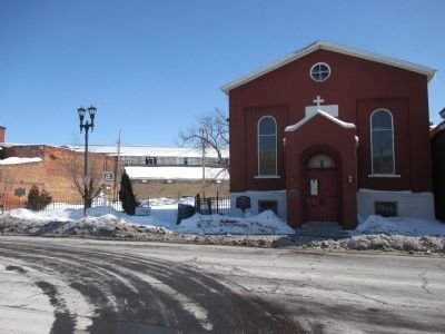 Mary B. Talbert Marker and Michigan Avenue Baptist Church. Click for full size. Mary B. Talbert Marker and Michigan Avenue Baptist Church image. Click for full size.