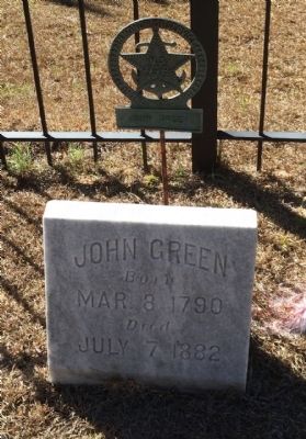John Green grave marker (1790-1882). Click for full size. John Green grave marker (1790-1882) image. Click for full size.