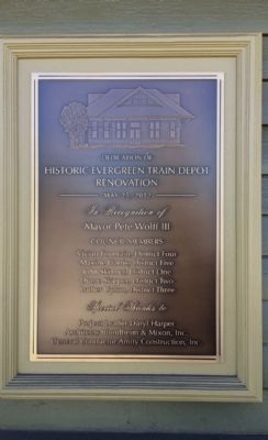 Marker noting renovation of depot. image. Click for full size.