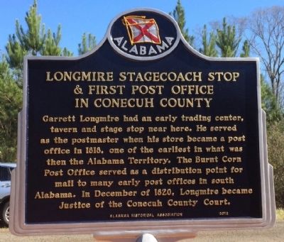 Longmire Stagecoach Stop & First Conecuh County Post Office Marker image. Click for full size.