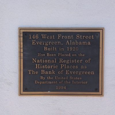 The Bank of Evergreen Marker image. Click for full size.