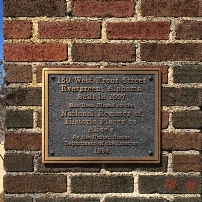 Alice's NRHP Marker. Click for full size. Alice's NRHP Marker image. Click for full size.