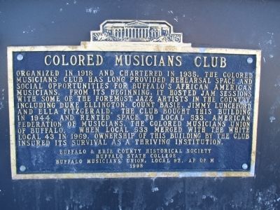 Colored Musicians' Club Marker image. Click for full size.