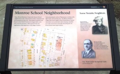 Monroe School Neighborhood Marker. Click for full size. Monroe School Neighborhood Marker image. Click for full size.