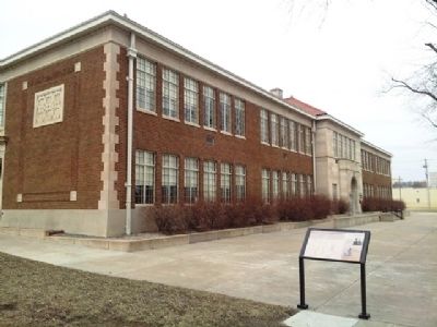 Monroe School and Neighborhood Marker. Click for full size. Monroe School and Neighborhood Marker image. Click for full size.