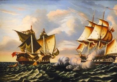 Capture of the H.B.M. Frigate Macedonian<br> by the U.S. Frigate United States, October 25, 1812. Click for full size. Capture of the H.B.M. Frigate Macedonian<br> by the U.S. Frigate United States, October 25, 1812 image. Click for full size.