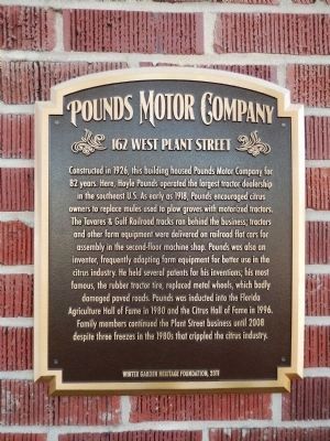 Pounds Motor Company Marker image. Click for full size.