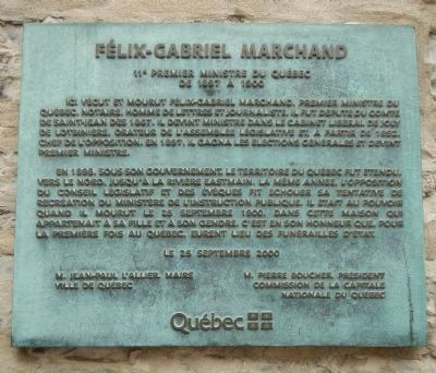 Felix-Gabreil Marchand Marker. Click for full size. Felix-Gabreil Marchand Marker image. Click for full size.