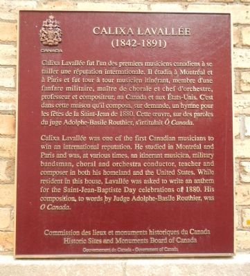 Calixa Lavallée Marker. Click for full size. Calixa Lavallée Marker image. Click for full size.