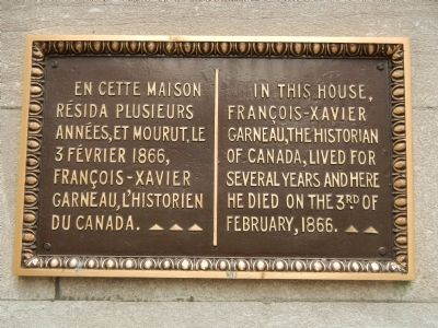 Fran�ois-Xavier Garneau Marker image. Click for full size.