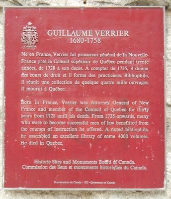 Guillaume Verrier Marker. Click for full size. Guillaume Verrier Marker image. Click for full size.